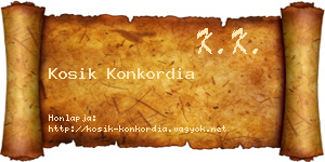Kosik Konkordia névjegykártya